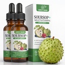 Simply Sours Organic Soursop Graviola Extract Drops, 5000mg Pure Leaf & Fruit Liquid Supplement, Daily Wellness, Digestive Health & Natural Vitality, 4 fl oz