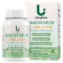Triple Magnesium Complex with L-Theanine | 200mg Magnesium (from Glycinate, Malate, Citrate) + 100mg L-Theanine | Sleep & Stress Relief Supplement | 90 Capsules