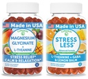 Lunakai USA Made Magnesium Glycinate with L-Theanine + Stress Less Gummies Bundle – Naturally Flavored, Non-GMO – 60ct Each