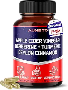Apfel Apfel Apfelessig Berberine Ceylon Zitrone Turmeric All-in-1 Ergänzung für optimale Verdauung, Immunität und Gewicht Managament *USA Made & Tested* (150 Count (Pack von 1))