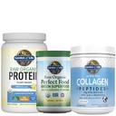 Garden of Life Holistic Wellness Bundle – Perfect Food Powder 30 Servings + Grass Fed Collagen Peptides 28 Servings + Vegan Vanilla Protein with BCAAs & Probiotics 20 Servings