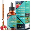 9in1 Cilantro Tincture - Herbal Extract Liquid Supplements with Chlorella, Milk Thistle, Spirulina, Dandelion, Burdock Root, Curcumin, Garlic, and Ginger - 30ml 1 Fl Oz