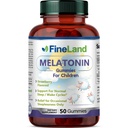 FineLand Melatonin Gummies for Children - 1mg Serving - Strawberry Flavor - Pectin Based Formula for Nighttime Relaxation Support - Vegan and Halal - 50 Gummies