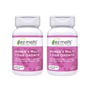 EZ Melts Women's Multi + Hair Growth - Daily Multivitamin for Women - Supports Healthy Energy Levels & Reduced Hair Shedding - Non-GMO & Vegan - Peach - 120 Dissolvable Tablets (60 Servings)