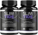 (2 Pack) Slim Tide Capsules - Official Slimtide Advanced Weight Management Formula with Natural Ingredients, Slim Tide Advanced Pills for Wellness & Overall Health Support, 120 Capsules for 2 Months