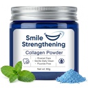 Collagen Powder for Gums, Collagen Gum Powder with Hydroxyapatite & Collagens, Enamel Strengthening, Toothpaste Powders for Coffee and Tea Stains, Plant-Based Oral Care Formula for Adults, Mint, 2 Oz
