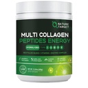 NATURE TARGET Multi-Collagen-Peptides-Powder - Hydrolysiertes Kollagen mit Energy Blend + Multivitamin & Minerals, unterstützt Energy Skin Hair Nail & Joint, Non-GMO, 35 Portionen