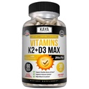 Kaya Naturals Vitamine K2 mit D3 5000IU-Ergänzung für Männer und Frauen - leicht zu schlucken - Bioperine Kapseln (60 Count (Pack von 1))