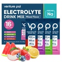 Venture Pal Electrolyte Powder Packets, High Sodium Hydration Drink Mix for Heavy Sweat, Long Runs, Hot Yoga & After Exercise Replenishment, with Sodium, Potassium, Magnesium, 16 Sticks - Hydration R2