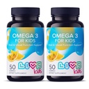 LIVS Omega 3 Gummies for Kids with Flaxseed Oil (Omega 3, 6, 9) | Brain Health, Focus & Eye Support Supplements for Children | Non GMO, Gluten Free Gummy Vitamin for Teens Heath | Orange Flavor -100ct