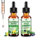 Cortisol Detox + Eisen Supplement für Damen, Herren, Vegan, Non GMO