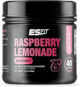 Aminosäure Pulver - Vor- und Nacharbeit mit Koffein + Grüner Teeextrakt - BCAA, Aminosäuren, Zero Sugar, Low Calorie, Superior Taste, 40 Servierungen (Raspberry Lemonade)