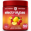Keppi Elektrolyte Pulver – Raspberry Lemonade Flavor 50 Servierungen – Keine Zucker Hydration Ergänzung mit Magnesium, Kalium, Natrium – Keto, Vegan, Fasting-Friendly, Zero Calorie Elektrolyt Getränk
