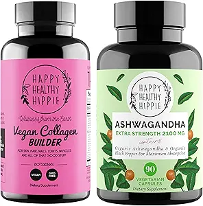 Happy Healthy Hippie Bio Ashwagandha Kapseln & Vegan Collagen Builder