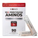 10X Health Precision Aminos - Essential Amino Acids Supplement (EAA) with Time-Release Microbead Technology, 7-Hour Amino Delivery, Daily Workout Support, 90 Sachets