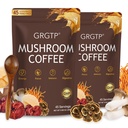 Mushroom Coffee - Superfood Blend with 6 Adaptogens Jitter-Free Energy, Enhanced Focus, Digestion & Immunity Support | 90 Servings, Vegan, Gluten Free, Non-GMO | Smooth Flavor