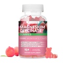Magnesium Glycinate Gummies 1000mg, High Absorption Sugar Free Magnesium Potassium Supplement for Relaxation, Stress Relief, and Sleep Support for Adults & Kids - 90 Peach Gummies