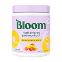 Bloom Nutrition High Energy Pre Workout Powder, Amino Energy with Beta Alanine, Ginseng & L Tyrosine, Natural Caffeine Powder from Green Tea Extract, Sugar Free & Keto Drink Mix (Sour Peach Ring)