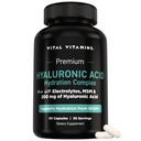 Vital Vitamins Hyaluronic Acid Supplement Hydration Complex - with Hyaluronic Acid, MSM, Vitamin C, Coconut Water Powder, & Silica - Skin Hydration Supplements - Non-GMO - 60 Capsules, 30 Servings