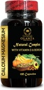 Calcium-Magnesium-Komplex - Ergänzung für Muskel, Mangan-Zitrat, Glutenfrei, Non-GVO, hohe Absorption, Magnesium-Ergänzung, Knochen und Nerve-Gesundheitsunterstützung - 1 Flasche 120 Kapseln