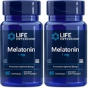 Life Extension Melatonin 1 mg - for Restful Night, Hormone Balance, and Immune Health - Immediate Release - Gluten-Free, Non-GMO - 60 Capsules (Pack of 2)