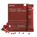 Cutting Jelly Collagen Stick for Women with Chicory Root Fiber (Inulin), Fish Collagen Peptides, Glucosamine, Chia Seed, Hyaluronic Acid,Vitamin C, 10 Jelly Sticks
