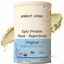 Sprout Living Plant Based Protein & Superfood Pulver, Original, Unflavored | Bio-Protein-Pulver, Vegan, Non Dairy, Non-GMO, Glutenfrei, Sugar Free, Perfect Keto Drink Mix (2 lb)