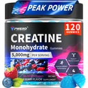 Creatine Monohydrate Gummies 5g – Creatine Gummies for Men | Pre Workout Gummies for Muscle Growth & Strength Support | with L-Taurine & B12 ，120 Count Blueberry