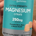 Magnesium Citrate Gummies 250 mg (150 Count - Value Pack) Orange Flavor, Supports Relaxation, Muscle Function, and Calm Energy