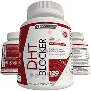 DHT Blocker Haarwachstums-Ergänzung, mit Bio-Saw Palmetto, Grüner Tee-Extrakt, Biotin & Collagen für Haarausfall & Boosts Haarpflege für Männer & Frauen - Glutenfrei, Vegetarisch