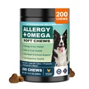 Dog Allergy Chews Omega 3 is Human,Itch Relief Multivitamin Medicine for Dogs Itching Skin Relief and Aller Immune Pet Allergy Dog Anti Itch Chews Pills Meds Medicine for Dogs Chicken Flavor
