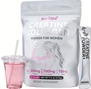 Creatine Powder Sticks for Women: 5g Creatine 200mg Collagen L-Carnitine & Inositol for Workout Recovery & Endurance Support Pink Drink Packets 30 Servings