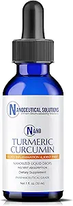 NANO TURMERIC CURCUMIN | Hochverfügbare Nanopartikel | Schnelle Absorption | Organic Vegan Non-GMO Curcuma Longa | Unterstützt Gelenke, Verdauungs-, Leber- und Herzgesundheit | Einfach zu bedienen, 30 ml pro Flasche.