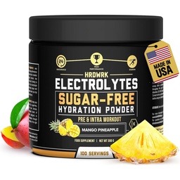 HRDWRK Elektrolyte Pulver mit Magnesium, Kalium - Zucker Freie Elektrolyte erhöhen Ausdauer und reduzieren Fatigue mit dieser Elektrolyt-Ergänzung - maximale Hydration - Keto Friendly