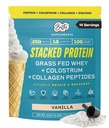 Bestie Stacked Grass Fed Whey Protein + Colostrum + Collagen + Digestive Enzymes | 25g Protein, Day 1 Whole Colostrum, Real Fruit Vanilla, No Artificial Flavors or Bio-Engineered Ingredients, 15.3 OZ