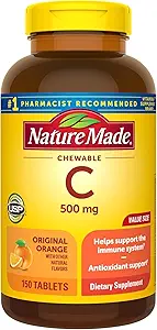 Natur gemacht Vitamin C 500 mg Kautabletten 150 ea (Pack von 2)