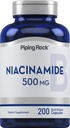 Piping Rock Niacinamide 500mg | 200 Capsules | Vitamin B3 | Non-GMO, Gluten Free Supplement