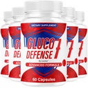 (5 Pack) GlucoDefense 7 Capsules - Official GlucoDefense Seven Blood Health Support Pills Advanced Formula Supplement, Natural GlucoDefender 7 for Overall Health & Wellness, 300 Capsules for 5 Months