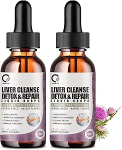 Milk Thistle Liver Cleanse Detox & Repair Supplement Liver Unterstützung Flüssigkeitstropfen mit Dandelion Extrakt, Artichoke
