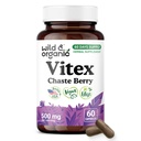 Wild & Organic Vitex Chasteberry Supplement for Women - Peri Menopause Supplements for Women - Vitex Berry Powder Capsules - Chaste Tree Berry Agnus-Castus - Vegan, No Fillers, Non-GMO - 60 Count