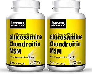 Jarrow Formulas Glucosamine + Chondroitin + MSM - 240 Kapseln, Packung mit 2 - Nährstoffunterstützung von Gelenkgesundheit - mit Vitamin C & Manganese - 120 Gesamt Servierungen