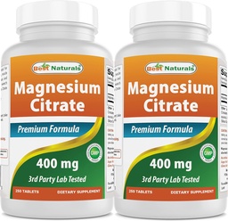Best Naturals Magnesium Citrat (Citrato de Magnesio) 400mg 250 Tabletten (400 mg Elemental Magnesium pro 2 Tabletten) (2)
