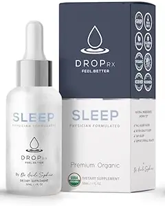 DropRx Schlaf von Dr. Nicole Saphier – Melatonin Tropfen mit Passionsblume, Ashwagandha & Magnolia Bark Extract – Bio, Non-GMO, Vegan, Gluten-Free, Kosher – Made in USA (2 Fl Oz)