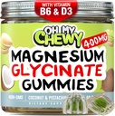 Center-Filled Magnesium Glycinate Gummis 400MG - Hohe Absorption für Kinder, Jugendliche & Erwachsene - Zuschlag für Schlaf, Beruhigung und Muskelentspannung mit B6 & D3 - Glutenfrei & Vegan freundlich - 120 Zähler