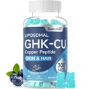 GHK-Cu Copper Peptide Gummies Supplement, 300 mcg per Serving, Liposomal Formula, 60 Vegan Gummies – Beauty Support Matrix with Biotin, Phytoceramides & Herbal Blend