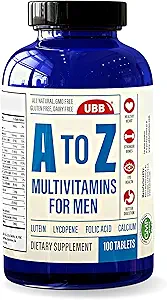 A bis Z Multivitamin und Multimineral Supplement für Männer - 3 Monate Versorgung - Vitamine A C D E K B1 B2 B6 B12 Magnesium Calcium Biotin Kalium Zink - Antioxidantien für Herz- und Immungesundheit (100 Zähler)