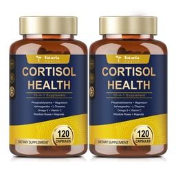 Totaria Cortisol Supplement mit Ashwagandha,Magnesium,Rhodiola Rosea,L Theanine,Hormone Balance für Frauen Stimmung, Fokus, Schlafunterstützung 120 Vegan Kapseln (Pack von 2)