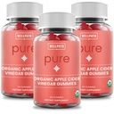 WellPath Pure Organic Apple Cider Essiggummis aus der Mutter (3 Pack) - Made with Ginger for Gut Health | Vegan, Non-GMO, 180 Ct