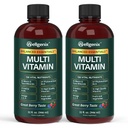 Wellgenix Balanced Essentials Liquid Multivitamin, 2-Pack, 32 Fl Oz Each | 138 nutrients per serving in a smooth berry liquid: vitamins, minerals, amino acids, and omega 3-6-9, no pills or gummies