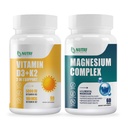 Vitamin D3 K2 mit MCT Öl 90 Softgels & Magnesium Durchbruch Complex Supplement | Knochen, Herz, Muskel & Nerven Systemunterstützung - Non-GMO